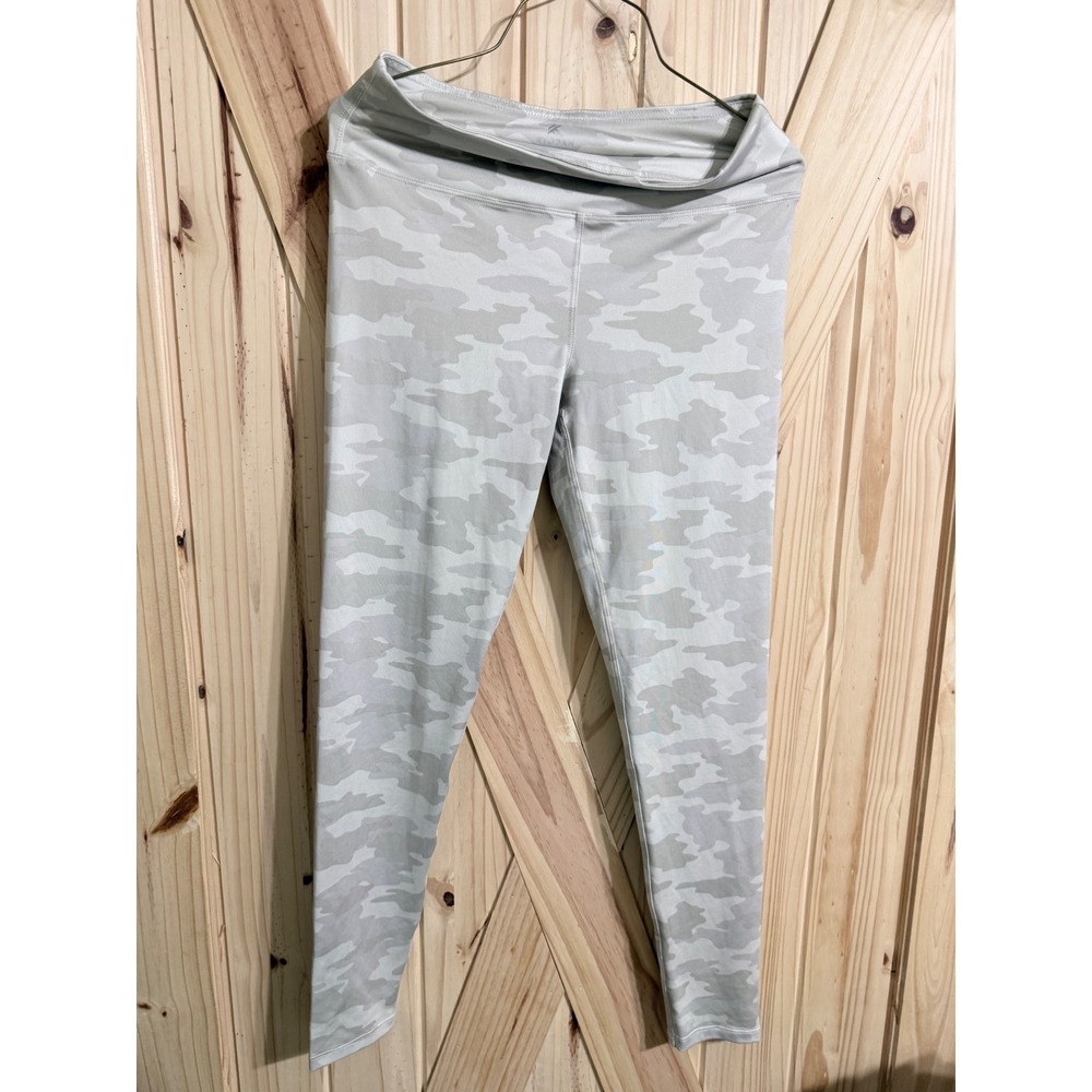 Kyodan Womens Grey White Camo High Rise Activewear Leggings Size Small